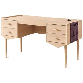 xlmoebel Schreibtisch Holz-Schreibtisch Buche / Braun