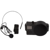 HQ Power Tragbarer Sprachverstärker mit Headset und Tragband mit USB-SD und FM-Radio, 5 W, Schwarz