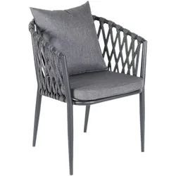 BIG Möbel GmbH Terrassenstuhl Dione | Anthrazit Geflecht | Gastro Outdoor Stuhl