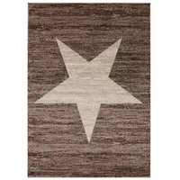 Vimoda Stern Muster Teppich Braun Beige Stylish Accessoire, Maße:120x170