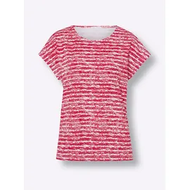 Sieh an! Kurzarm-Shirt in rot-ecru-geringelt | Gr.: 52
