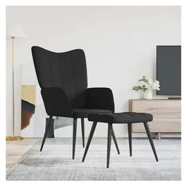 vidaXL Relaxsessel mit Hocker Stoff 64 x 66 x 0 cm Schwarz