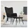 vidaXL Relaxsessel mit Hocker Stoff 64 x 66 x 0 cm Schwarz