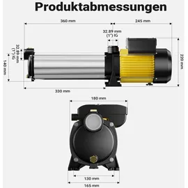 Wiltec Kreiselpumpe 9000L/H 2200W