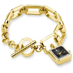 Rosefield SBGSG-O66 Schmuckuhr Studio Octagon Chain Goldfarben/Schwarz
