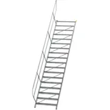 Günzburger MUNK Treppe 45° Stufenbreite 1000 mm 18 Stufen Aluminium geriffelt
