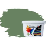 RyFo Colors Fassadenfarbe Silikonharz Fassadenfarbe Resedagrün 10l, 1 L ca. 6 m2, Wasserabweisend, diffusionsfähig, schützt vor Schmutz, Algen, Pilzen grün