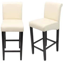 Proregal Barhocker 2er Set Sitzhöhe 75 cm Holz Creme