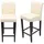 Proregal Barhocker 2er Set Sitzhöhe 75 cm Holz Creme