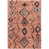 benuta Nest Hochflorteppich Gobi Rosa 80x150 cm - Berber Teppich