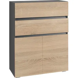 Home Affaire Wisla Midischrank 76 x 98 x 35 cm Grau Holzwerkstoff