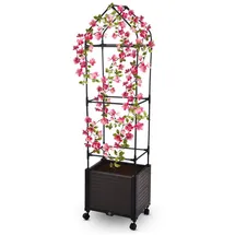 Gartenwelt Riegelsberger Blumenkasten auf Rädern 42 x 30 x 160 cm Grau