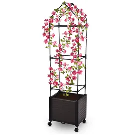 Gartenwelt Riegelsberger Blumenkasten auf Rädern 42 x 30 x 160 cm Grau