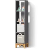 livinity® Kinderregal Mailo 35,2 x 159,5 cm Eiche grau