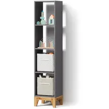 livinity® Kinderregal Mailo 35,2 x 159,5 cm Eiche grau