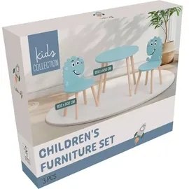 Home Styling Collection Kindertisch Dinosauriermotiv 50 x 50 x 50 cm Kiefer blau