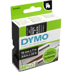 Dymo Originalband 45811  weiß auf schwarz  19mm x 7m