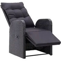 vidaXL Polyrattan Gartenstühle 57 x 69 x 106 cm schwarz 2 St. inkl. Auflage