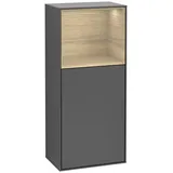 Villeroy & Boch Finion Seitenschrank F50, F500PCGK 41,8x93,6x27cm, links, Regal oben Oak Veneer, Anthracite matt