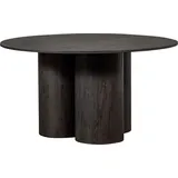Woood Esstisch Oona aus Holz Dunkelbraun, Ø 140 cm