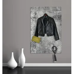 Garderobenleiste QUEENCE "Brushed Grey", grau, B:80cm H:120cm T:3cm, Garderobenhalter
