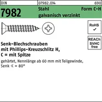 Industrial Quality Supplies DIN 7982 Form C Senkkopf-Blechschraube VG
