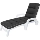 HOBBYGARDEN Auflagen für Deckchair, Liegenauflage, Gartenliege Auflage 201x55x8 cm Bequeme Polsterauflage für Sonnenliege, Liegestuhl, Kissen in Schwarz