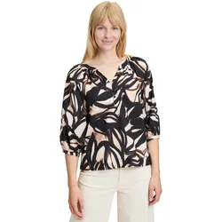 Schlupfbluse BETTY & CO "Damen mit Print", Damen, Gr. 36, schwarz (schwarz, nature), Obermaterial: 100% Baumwolle, figurumspielend normal, Rundhals, Blusen Schlupfbluse