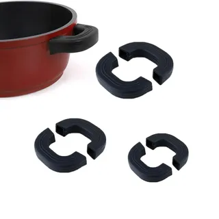 LMOGWL 6pcs schwarz Silikongriffe für Töpfe, Topfgriff Griffe für Töpfe Hitzebeständig, Wärmeisolierter Topfgriff Kochen Topfgriff, Küche Schutz Kochen Finger, für Bratpfannen Ofenschalen Woks Pfannen