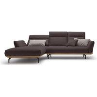 hülsta sofa Ecksofa hs.460, Sockel in Nussbaum, Winkelfüße in Umbragrau, Breite 298 cm grau