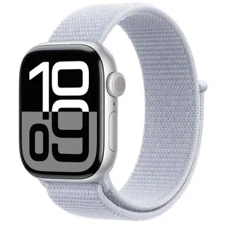 GPS 42 mm Aluminiumgehäuse silber Sport Loop blaue Wolke