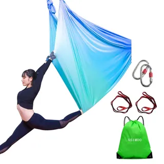 SSIMOO Aerial Yogatuch, Yogatuch Zum Aufhängen, Yoga-Schaukel, Therapieschaukel, Schaukeltuch, Akrobatik Zubehör, Yoga Vertikaltuch, Yogatücher, Yoga Band für Erwachsene Kinder Indoor(5X2.8M) (Color