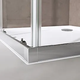 doporro Ravenna16L Eckdusche mit Schiebetür rechts 100 x 80 cm silber/Klarglas D648360641500