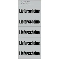 Inhaltsschild Lieferscheine, selbstklebend, 100 Stück, grau