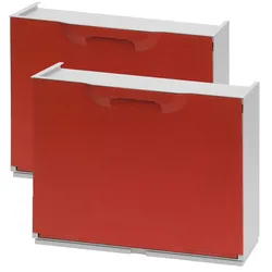 2er-Set Schuhregale WellHome Unika aus Polypropylen in Rot