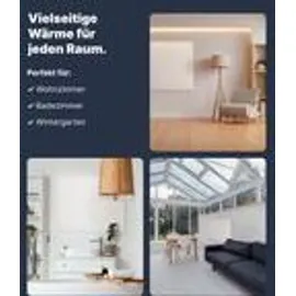 Viesta VIESTA® F450 Infrarot Wandheizung mit Thermostat – flaches Carbon Crystal Heizpaneel – elektrische Infrarotheizung zur Wandmontage – Badezimmer