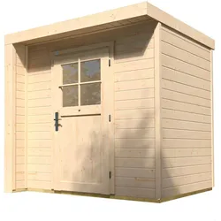 Gartenhaus WEKA "262 natur", beige (naturbelassen), Fußboden im Gartenhaus, ohne Rück- und Seitenwand, ohne Dacheindeckung, Holz, Gartenhäuser