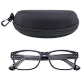 shop'n smile ideoon Lesebrille Klassische Lesebrille schwarz +1,5 dpt mit Brillenetui elegant, Lesebrille +1,5 dpt, Matt-schwarz, flexible Bügel, hoher Tragekomfort schwarz