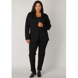 Jerseyblazer BASE LEVEL CURVY Gr. 52, schwarz Damen Blazer mit Taschenklappen