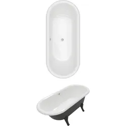 Villeroy & Boch Badewanne „Hommage“ freistehend oval 177,1 × 77,1 cm, Mittelablauf