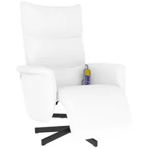 vidaXL Massagesessel mit Fußteil Weiß Kunstleder