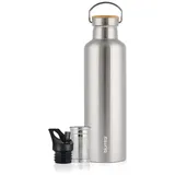 Blumtal Thermosflasche 1L - doppelwandige Trinkflasche Edelstahl 1L - Isolierflasche 1L BPA frei - Edelstahl Trinkflasche - Teeflasche - Trinkflasche Thermo - Sportflasche 1000ml - Stainless Steel