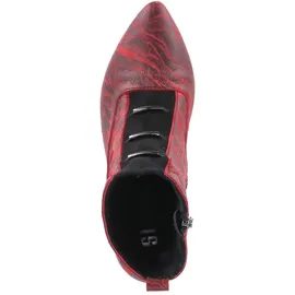 SIMEN Damen Stiefeletten Rot Glattleder marmoriert Größe: 39 - 39