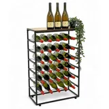 DanDiBo Ambiente DanDiBo Weinregal Metall Schwarz Stehend 30 Flaschen 96605 Flaschenregal Weinflaschenhalter Weinhalter Flaschenhalter