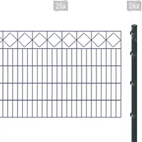 Arvotec Doppelstabmattenzaun »ESSENTIAL 100 zum Einbetonieren "Karo" mit Zierleiste«, Zaunhöhe 100 cm, Zaunlänge 2 - 60 m 57803620-0 anthrazit H/L: 100 cm x 50 m