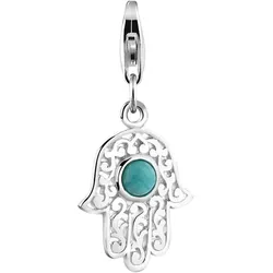 Nenalina Hamsa Hand Türkis Howlith Edelstein 925 Silber Damen 