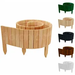 Floranica Beeteinfassung, Rollborder II Gartenzaun 200x10 cm Natur Kiefernholz Rollzaun - braun