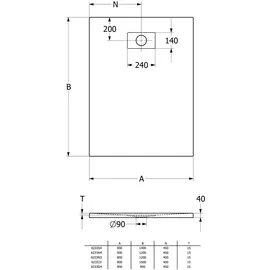 Villeroy & Boch V&B Duschwanne Le Valence-AR CeraSoft 90x90x4cm, flächenbündiger Einbau