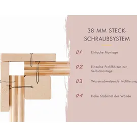 Karibu Fasssauna Asymmetrisch 3 inkl. 9 kW Bio-Kombiofen + ext. Steuerung
