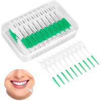 160 Stück Interdentalbürste, ZAHRVIA Silikon Dual-Use Zahnseide Stick,Tragbarer Dental Floss, Zwischenräume Zahnzwischenraumbürsten, Interdentalbürste für Zahnreinigung (Grün)